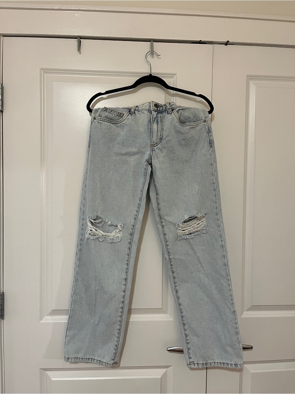 Cotton On Light Blue Straight Leg Distressed Jeans